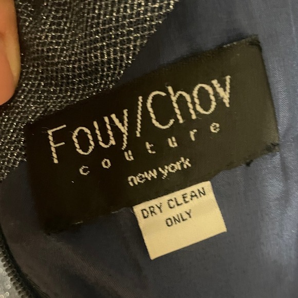 Fouy Chov Couture New York Women's 16/18 Slate Blue Embellished Evening Gown - Picture 2 of 5